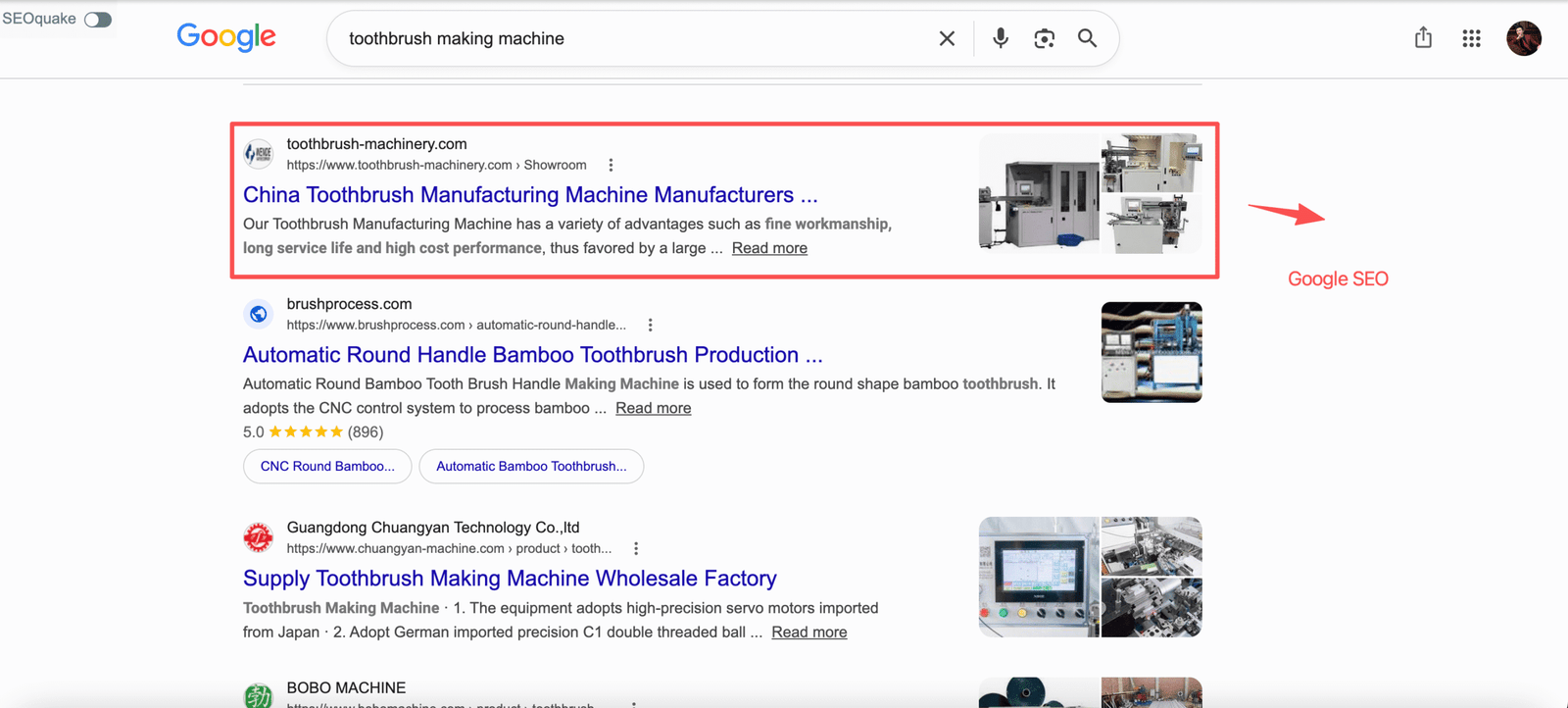 Google SEO 搜索结果排名案例