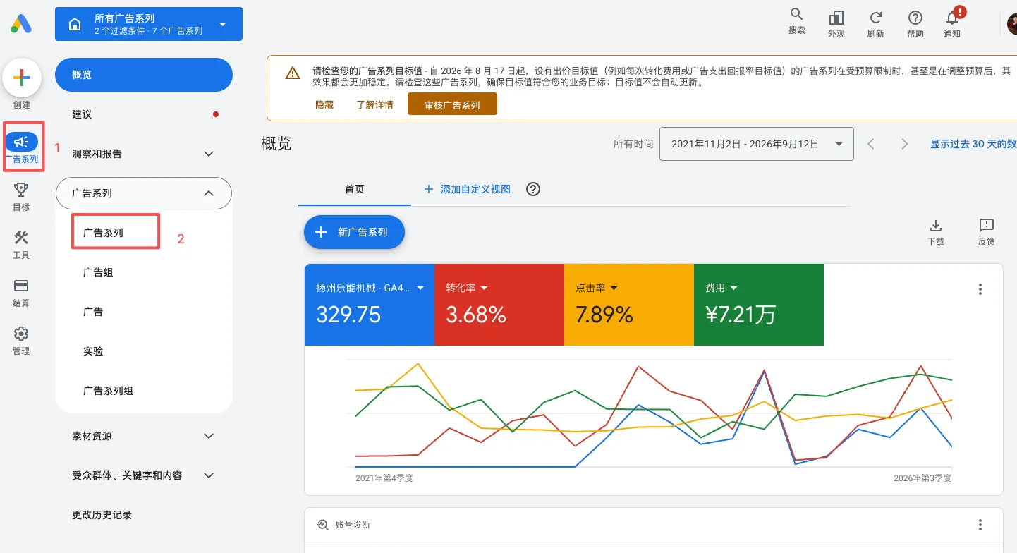 2026年B2B谷歌广告客户后台主要看哪些内容配图3
