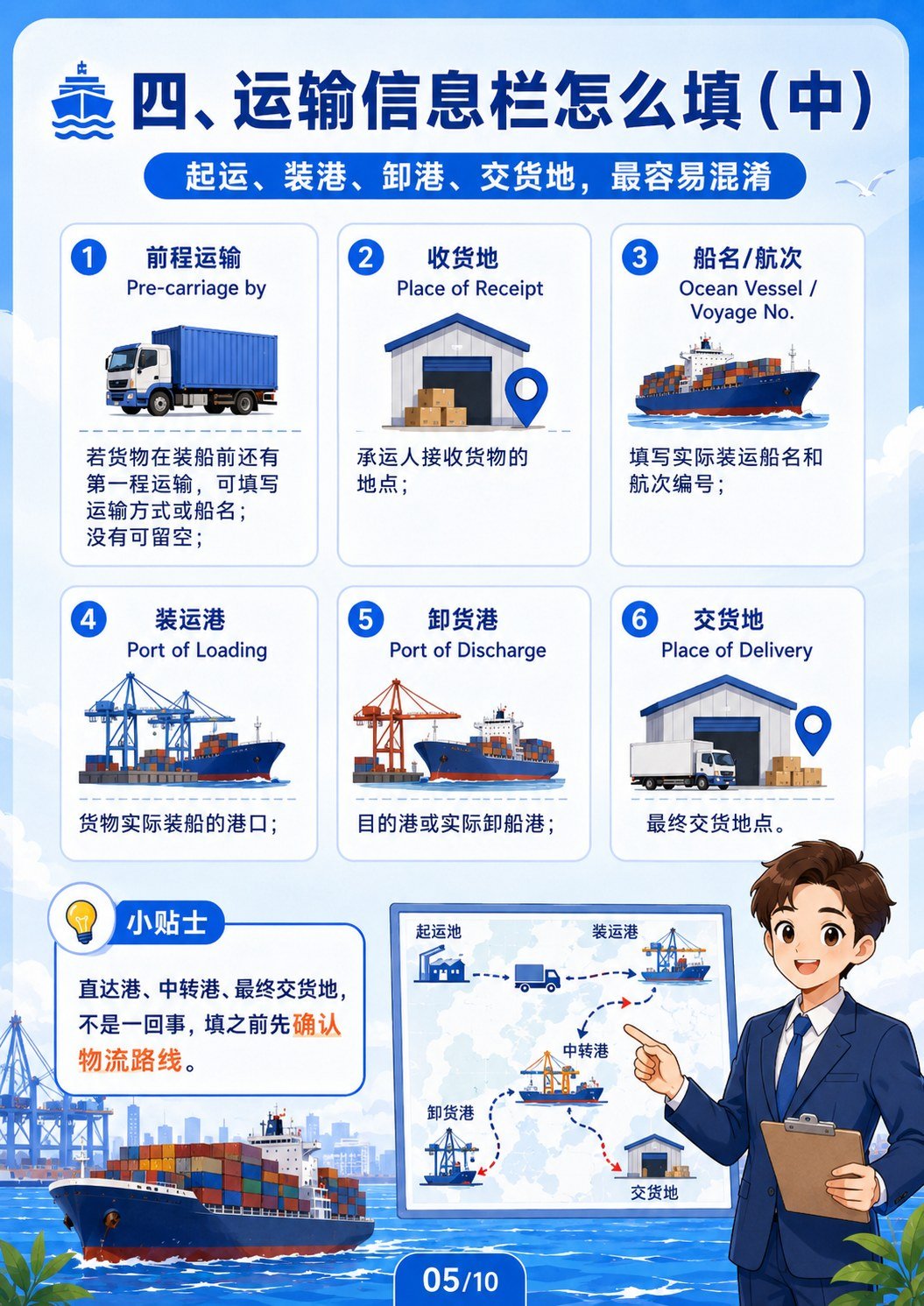 海运提单填写说明 - 运输信息填写中