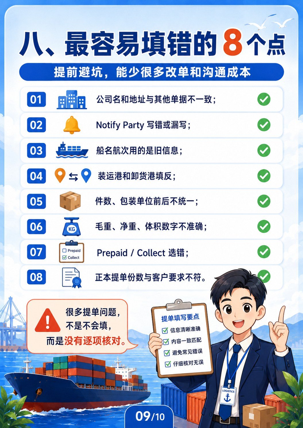 海运提单填写说明 - 最易填错的8个点