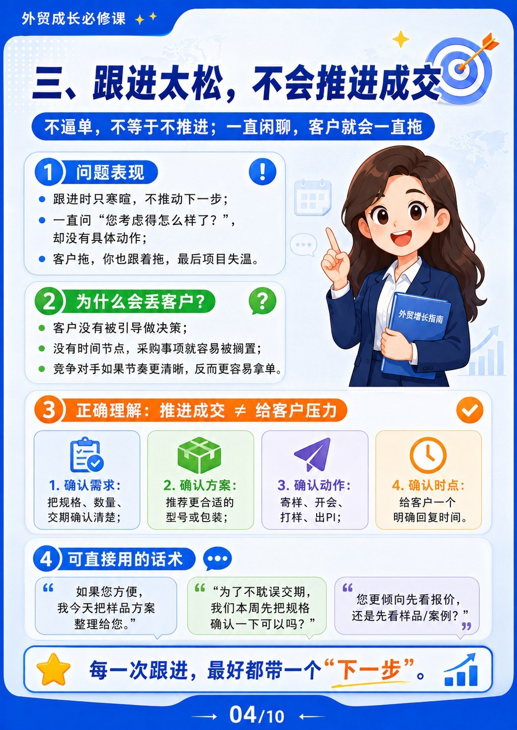 外贸客户流失原因 - 跟进太松不会推进