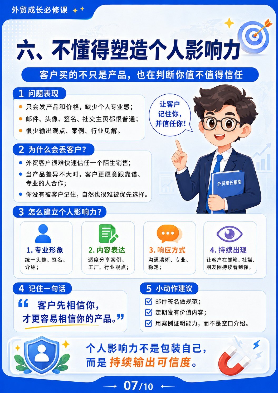 外贸客户流失原因 - 不懂塑造个人影响力