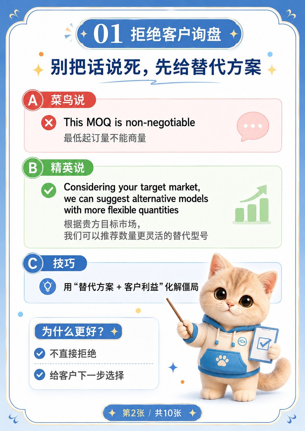 做外贸心态与技巧 - 拒绝话术先销售优势