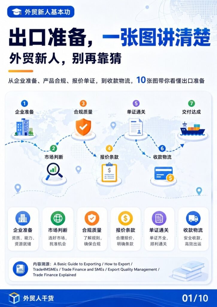 出口准备，一张图讲清楚，外贸新人别再靠猜 - 出口准备一张图讲清楚