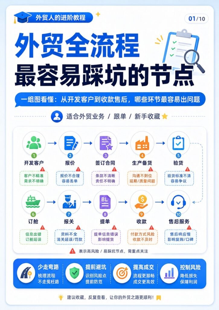 外贸全流程最容易踩坑的节点 - 外贸全流程最容易踩坑的节点：第 1 张