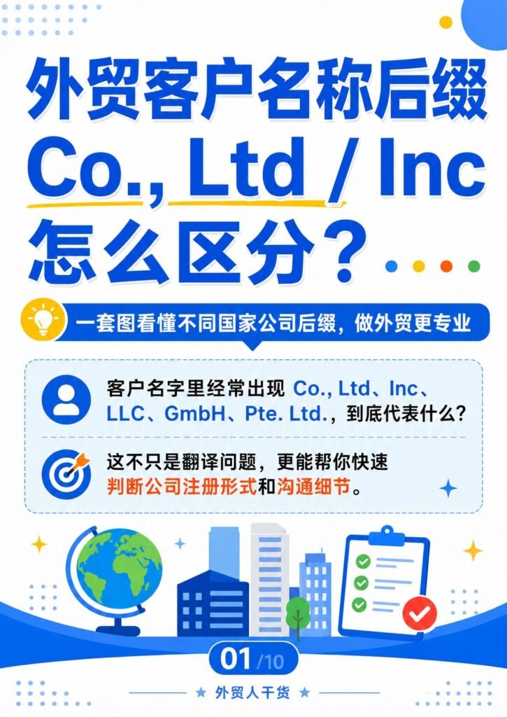 外贸公司后缀 - 外贸客户名称后缀 Co Ltd Inc 怎么区分
