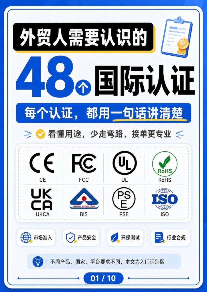 外贸出口常见国际认证大全 - 外贸出口常见国际认证大全：第 1 张