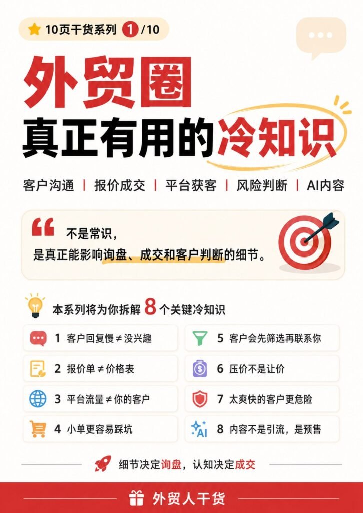 外贸圈真正有用的冷知识：不是常识，而是能影响询盘和成交的细节 - 封面 外贸圈真正有用的冷知识