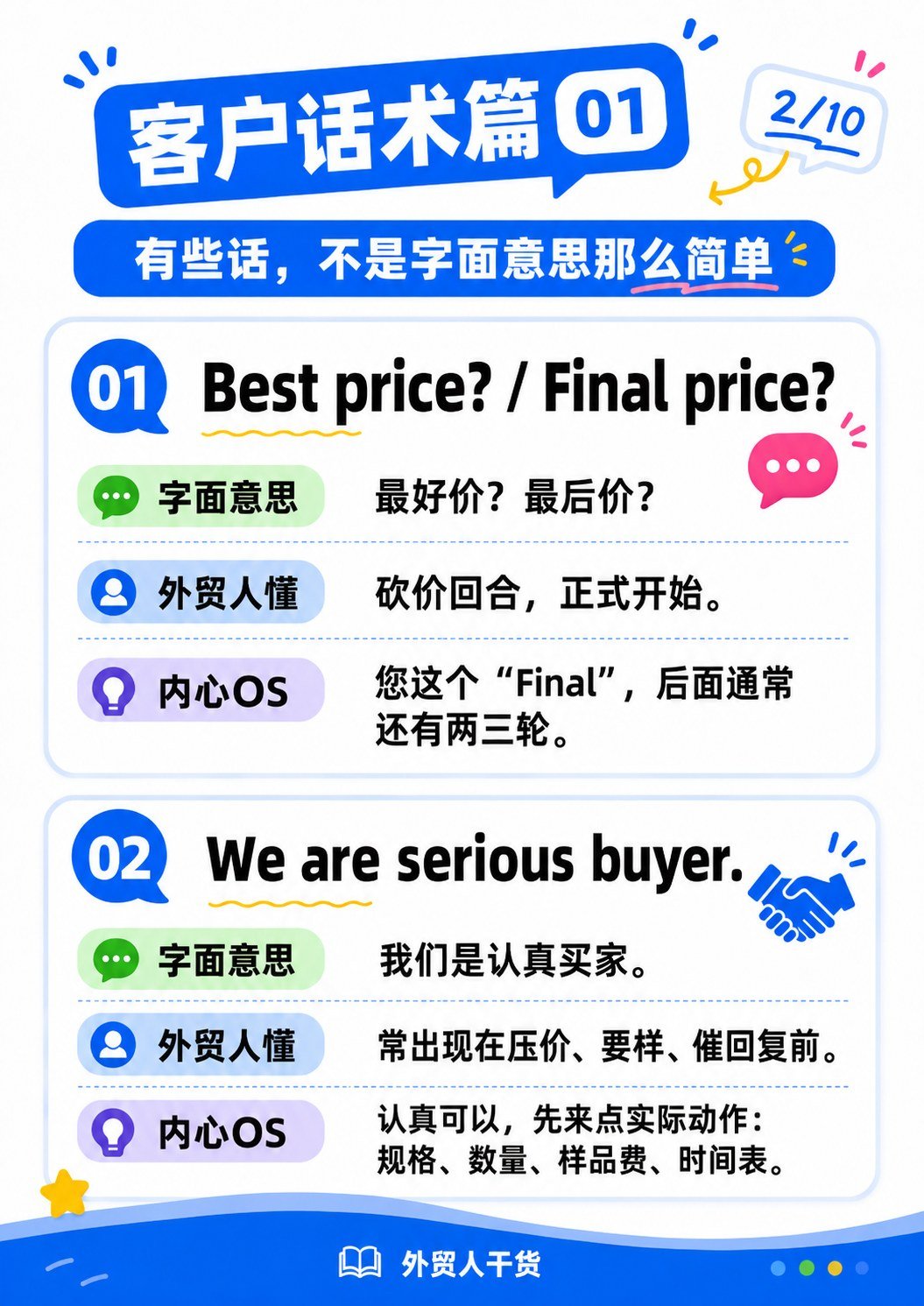 外贸黑话词典 - 客户话术篇01 Best price Final price