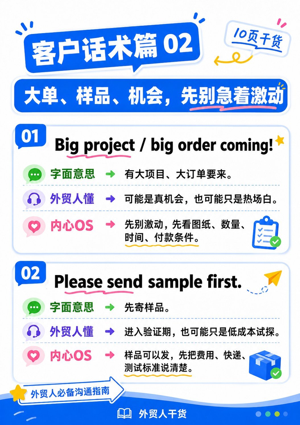 外贸黑话词典 - 客户话术篇02 大单样品机会