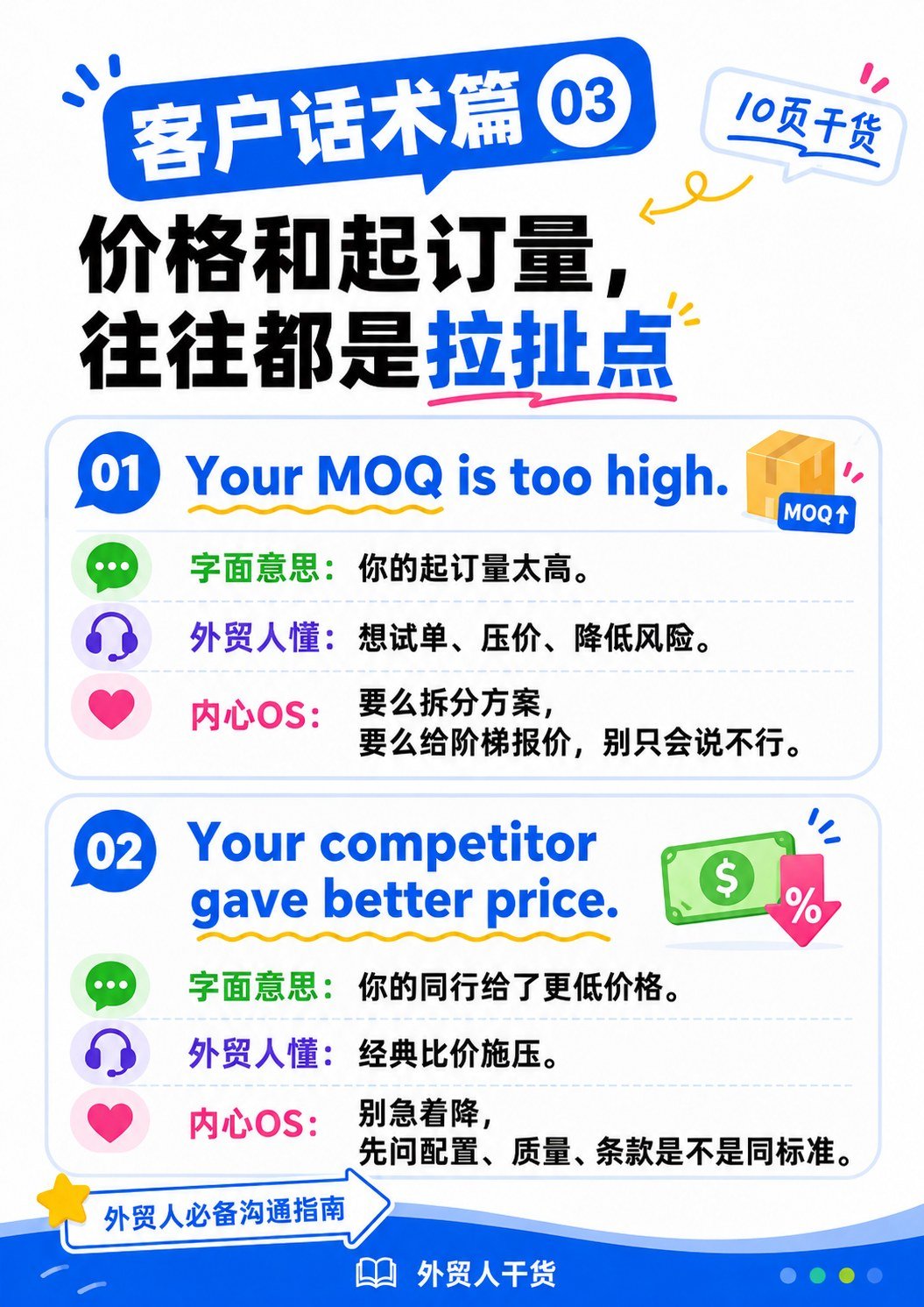 外贸黑话词典 - 客户话术篇03 MOQ 同行低价