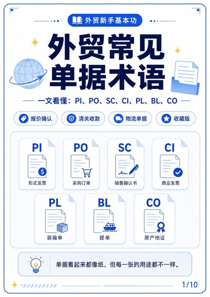 外贸单据术语大全，一文看懂！外贸必懂 - 外贸常见单据术语 封面