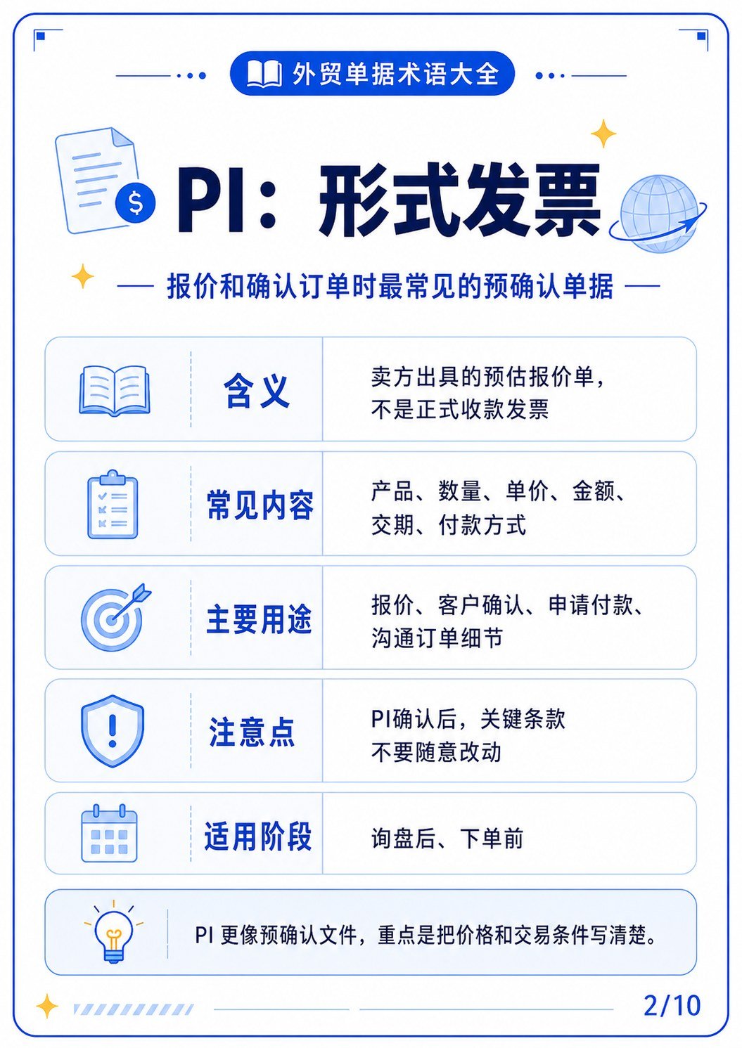外贸单据术语大全,一文看懂!外贸必懂 - PI形式发票