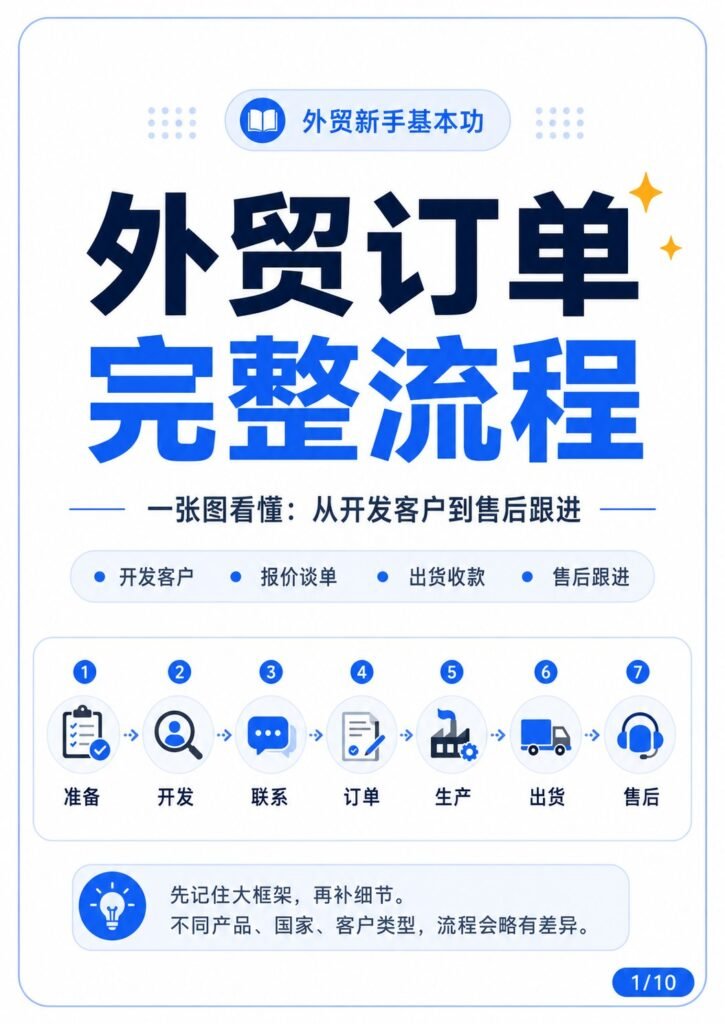 外贸做单顺序整理！适合外贸新人、外贸老板 - 外贸订单完整流程 封面