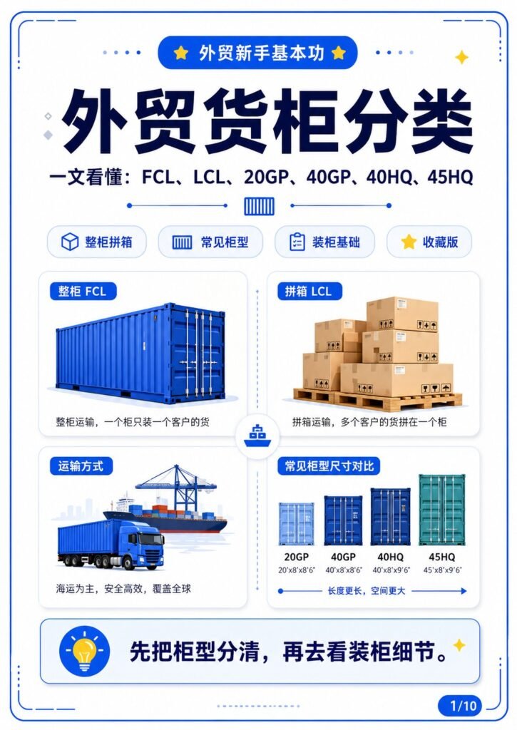 20GP、40GP、40HQ到底能装多少货？ - 外贸货柜分类 封面