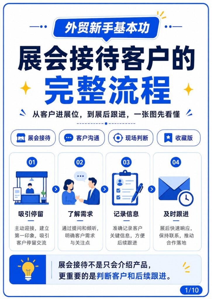 展会来了，外贸新人怎么接待客户？展会必看 - 展会接待客户完整流程 封面