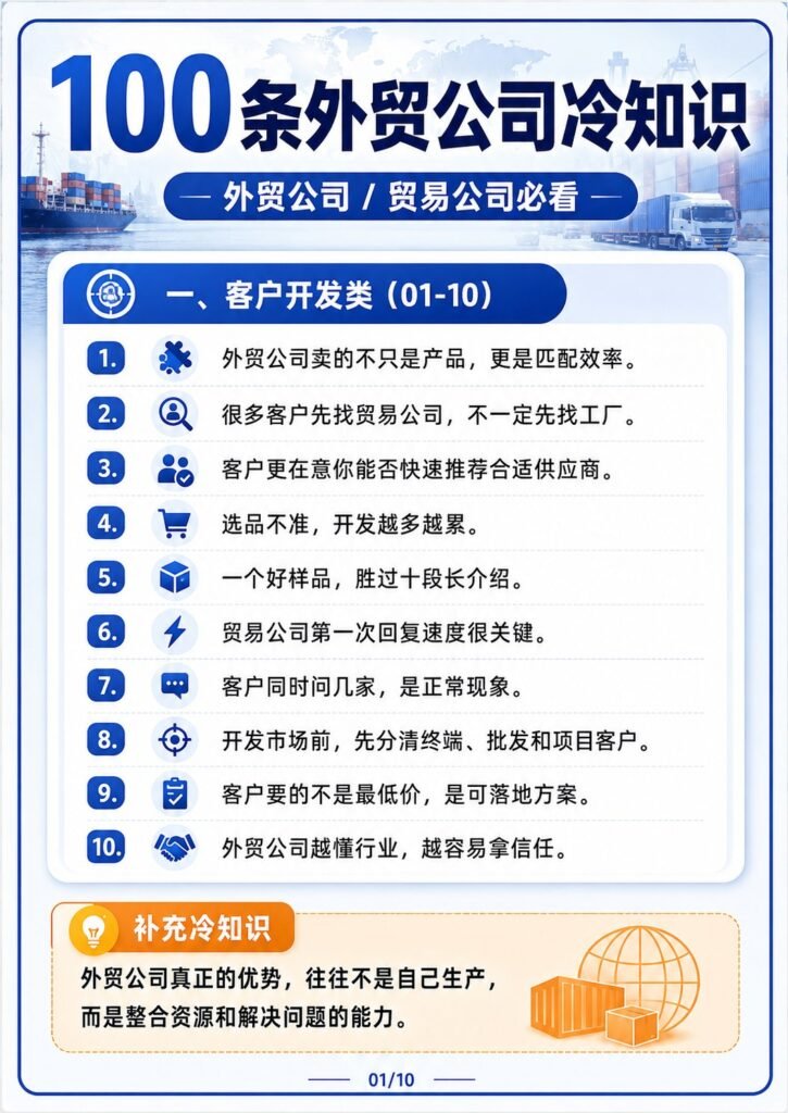 100条外贸公司冷知识：贸易公司、外贸团队都该知道的实战经验 - 外贸公司冷知识