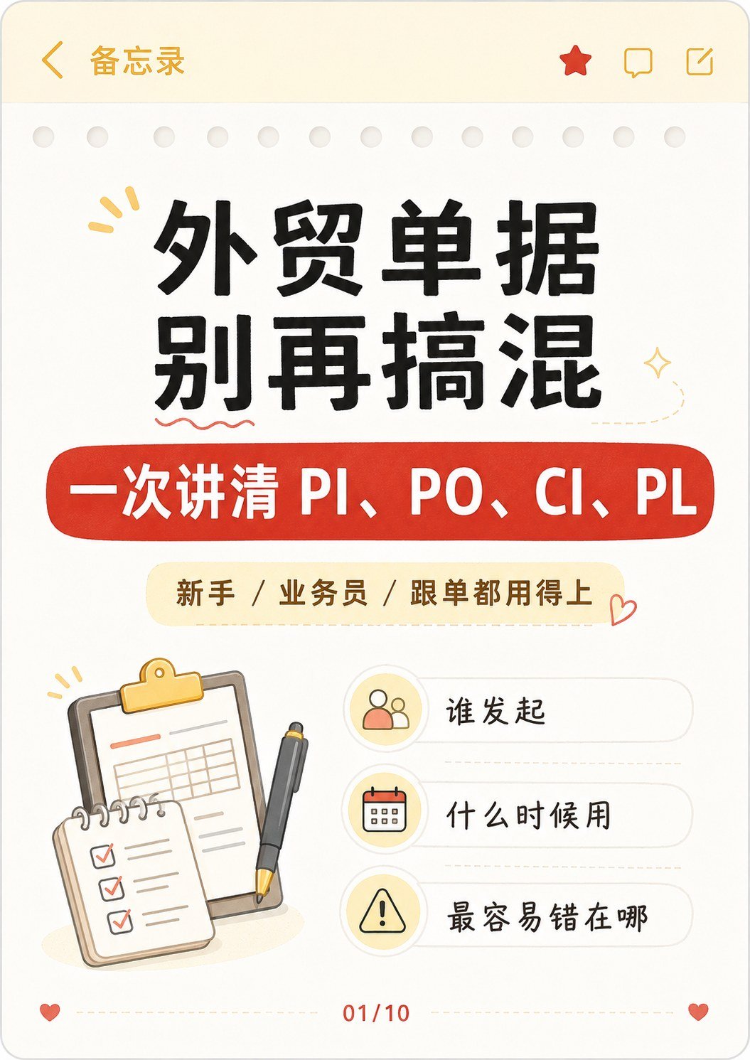 外贸单据别再搞混:一次讲清 PI、PO、CI、PL - PI PO CI PL单据区别
