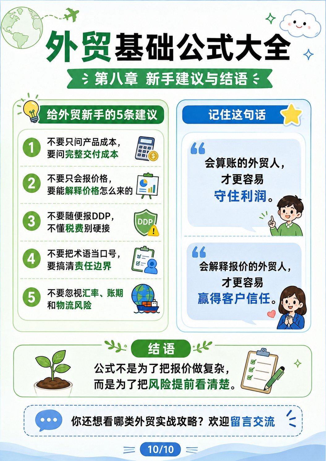 外贸基础公式大全:报价、利润、物流、关税一次讲清楚(轻可爱风贴图版) - 外贸基础公式大全