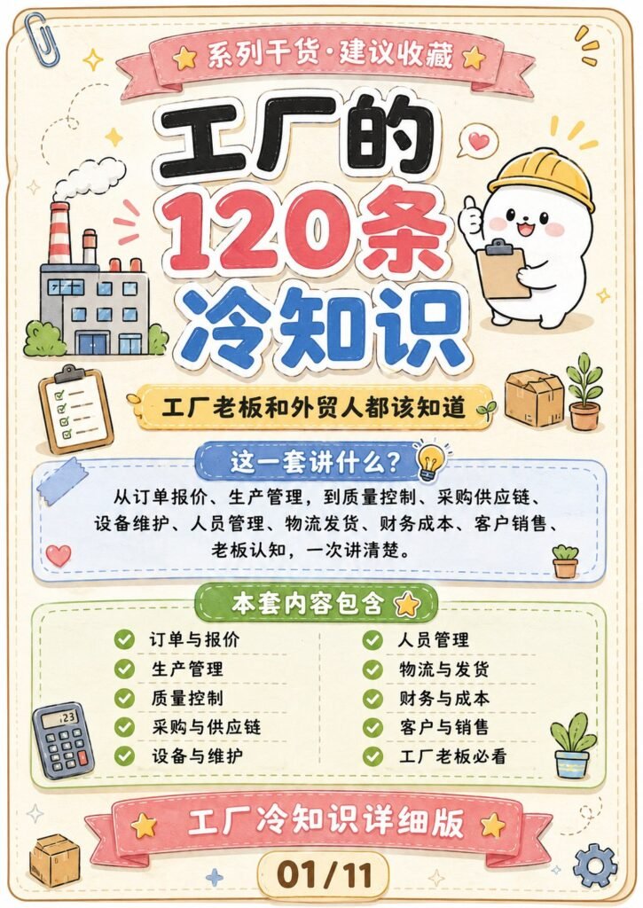 工厂的120条冷知识：工厂老板和外贸人都该知道的实战经验 - 工厂120条冷知识