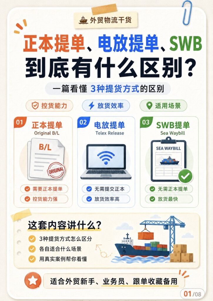 正本提单、电放提单、SWB到底有什么区别？ - 正本提单 电放提单 SWB区别