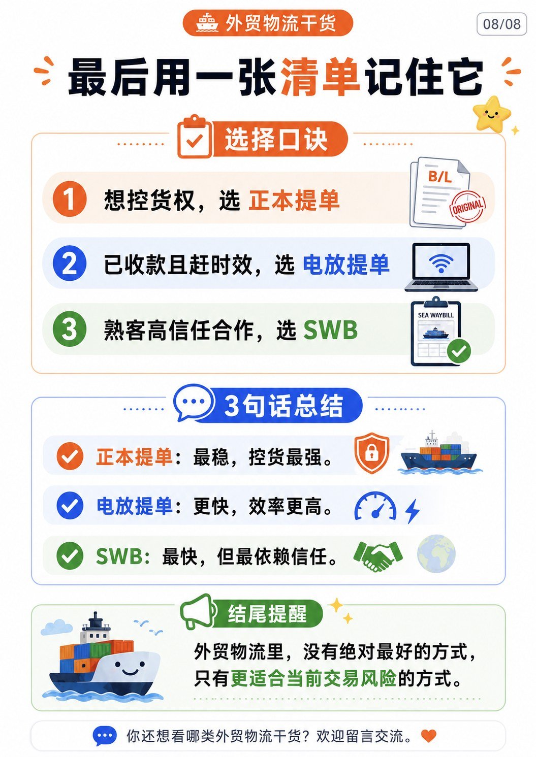 正本提单、电放提单、SWB到底有什么区别? - 正本提单 电放提单 SWB区别
