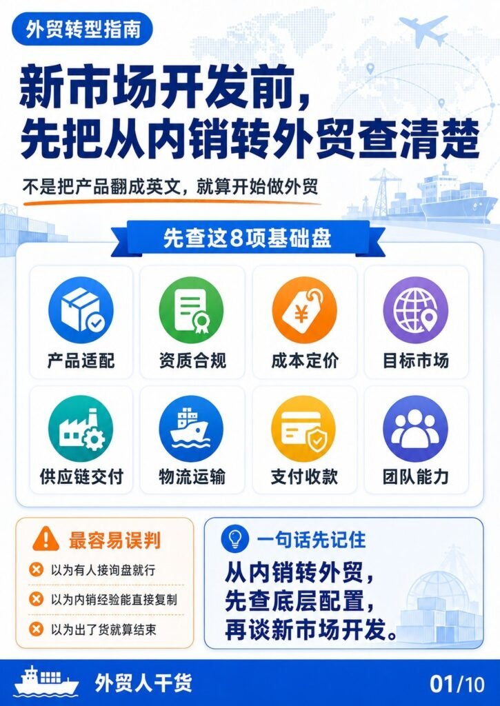 新市场开发前，先把从内销转外贸查清楚 - 新市场开发前 先把从内销转外贸查清楚